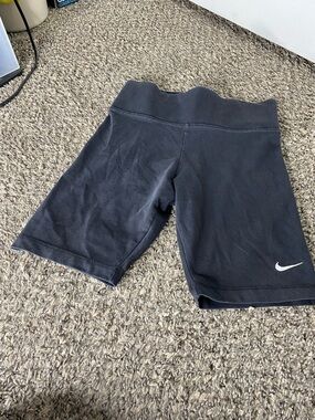 Nike Black Women's Bike Shorts with White Swoosh